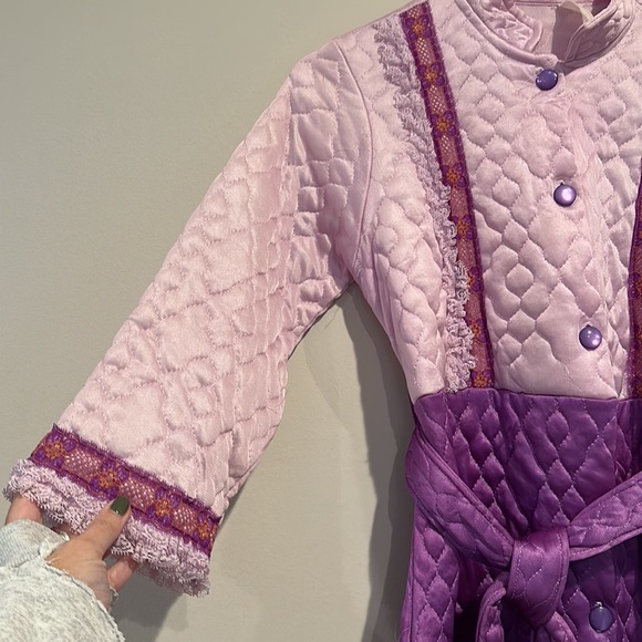 Vintage Quilted Pink & Purple House Coat Button Down Duster - Picture 4 of 14